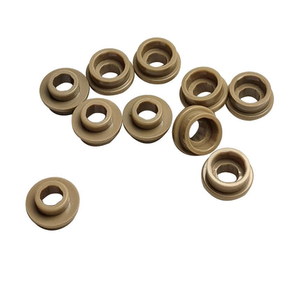 LEGO® round plate 1 x 1 with open stud, allows bar or clip connections for detailing and SNOT builds, dark tan color
