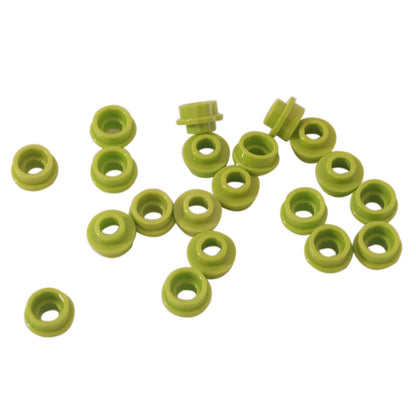 LEGO® round plate 1 x 1 with open stud, allows bar or clip connections for detailing and SNOT builds, lime color
