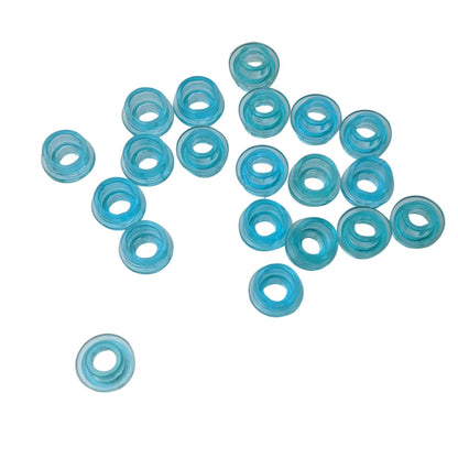 LEGO® round plate 1 x 1 with open stud, allows bar or clip connections for detailing and SNOT builds, trans-light blue color
