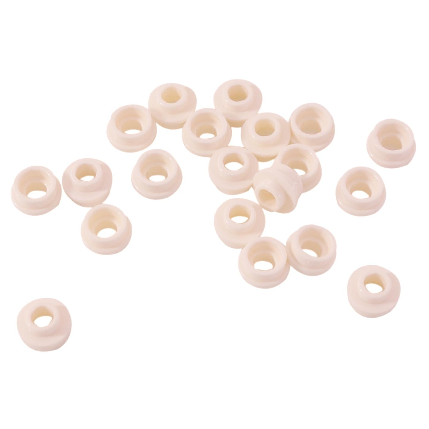 LEGO® round plate 1 x 1 with open stud, allows bar or clip connections for detailing and SNOT builds, white color
