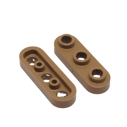 LEGO® Plate, Round 1 x 3 with Open Studs in dark tan, used for rounded details and SNOT-compatible connections
