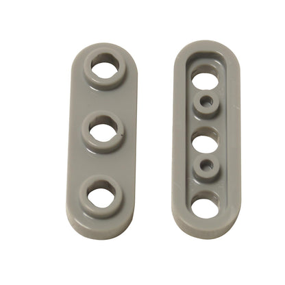 LEGO® Plate, Round 1 x 3 with Open Studs in light bluish gray, used for rounded details and SNOT-compatible connections
