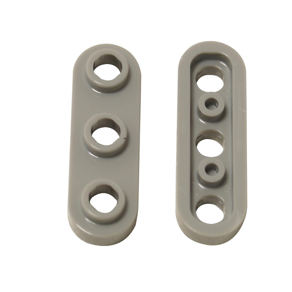 LEGO® Plate, Round 1 x 3 with Open Studs in light bluish gray, used for rounded details and SNOT-compatible connections
