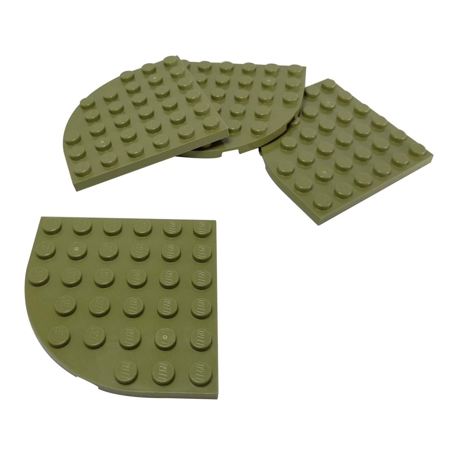 LEGO® Pyöreä Kulmapala 6 x 6 (6003) oliivinvihreänä, suuri kaareva kulmapala, jota käytetään sileissä pyöreissä rakennelmissa.
