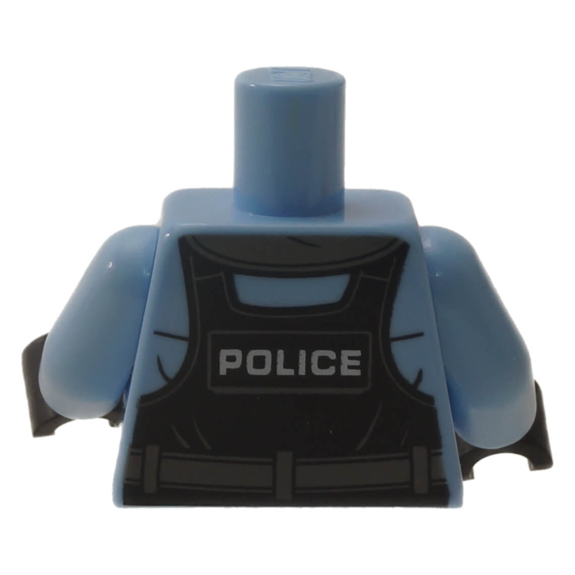 LEGO police vest torso with badge, zipper and utility pocket print backside