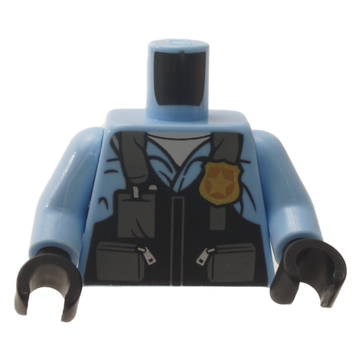LEGO police vest torso with badge, zipper and utility pocket print