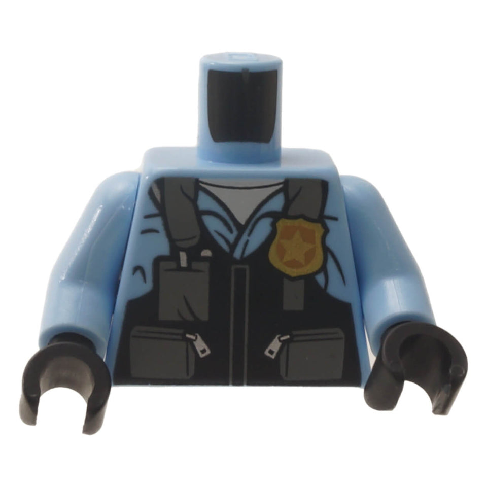 LEGO police vest torso with badge, zipper and utility pocket print
