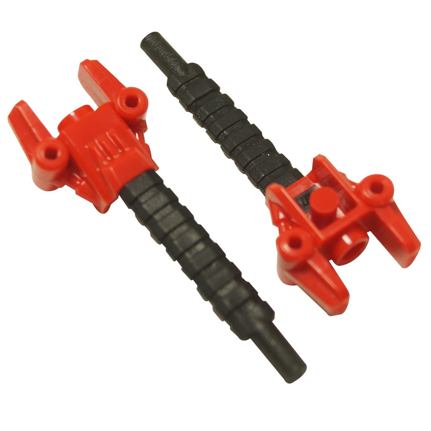 LEGO Powerlifter Assisted Lifting Arm 105904pb01 červené brnění s černou gumovou hadicí horní a spodní pohled