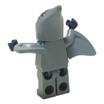  LEGO® Pterodactyl Costume Fan minifigure (col454) wearing the full costume with the helmet on and wings spread. Back view.
