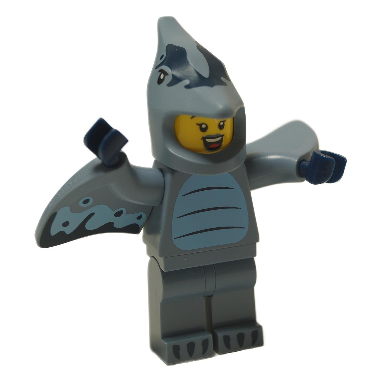  LEGO® Pterodactyl Costume Fan minifigure (col454) wearing the full costume with the helmet on and wings spread.