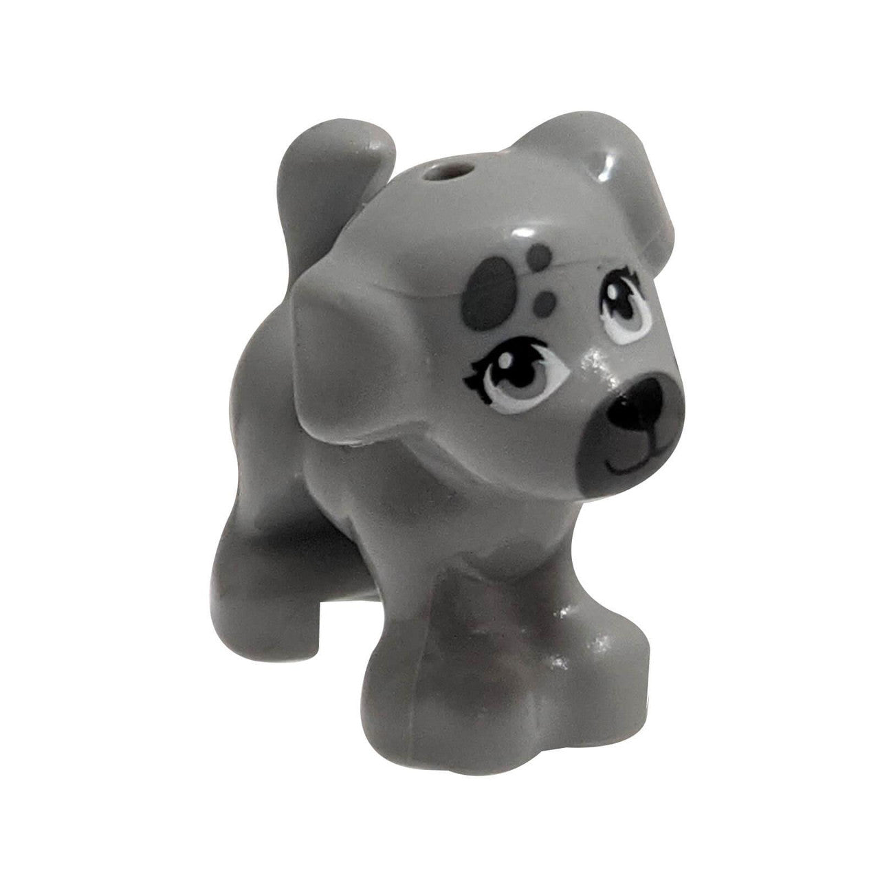 LEGO® puppy standing dog with dark bluish gray face spots