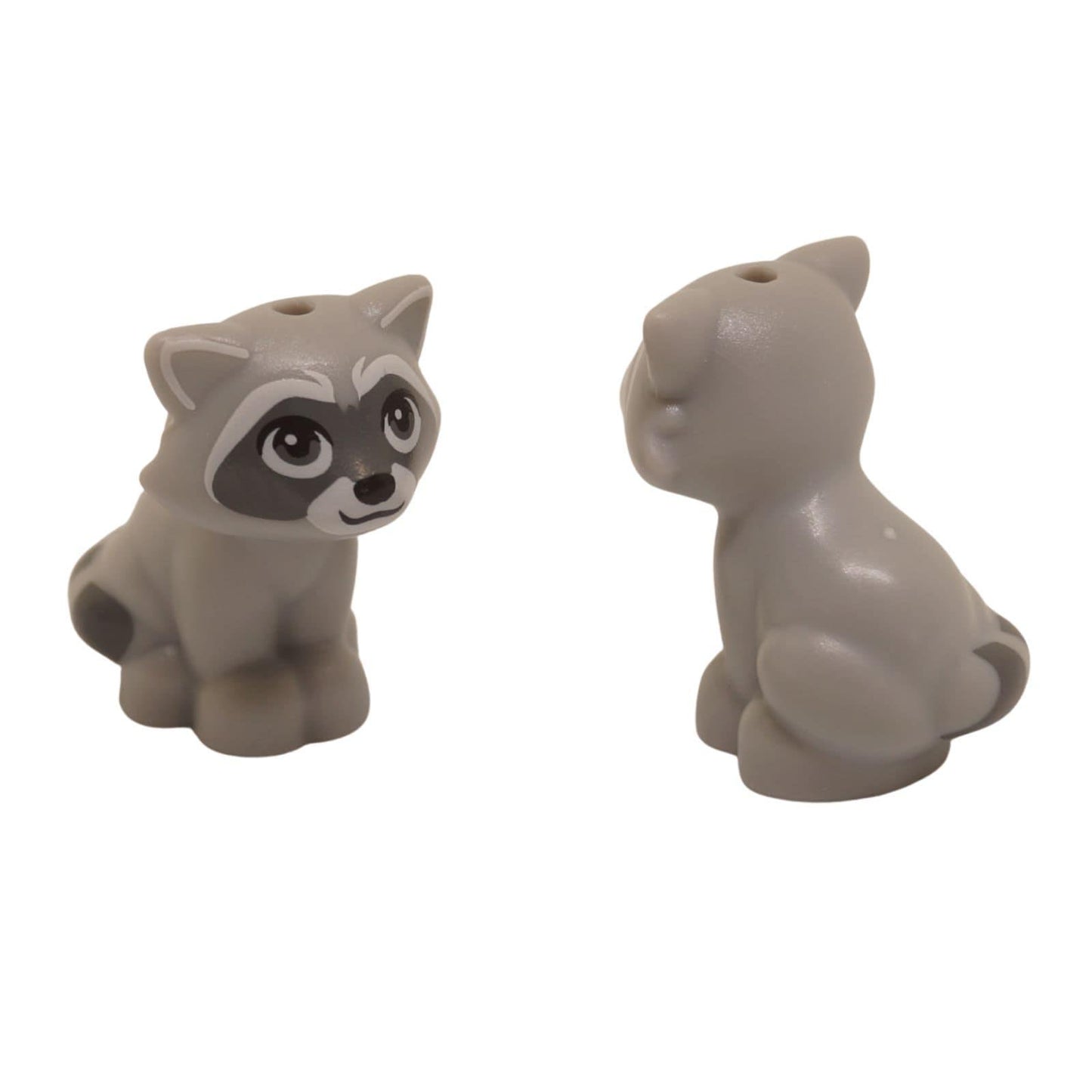 Raccoon de estilo LEGO Friends 77110pb03 gris azulado claro animal del bosque sentado vista frontal y trasera