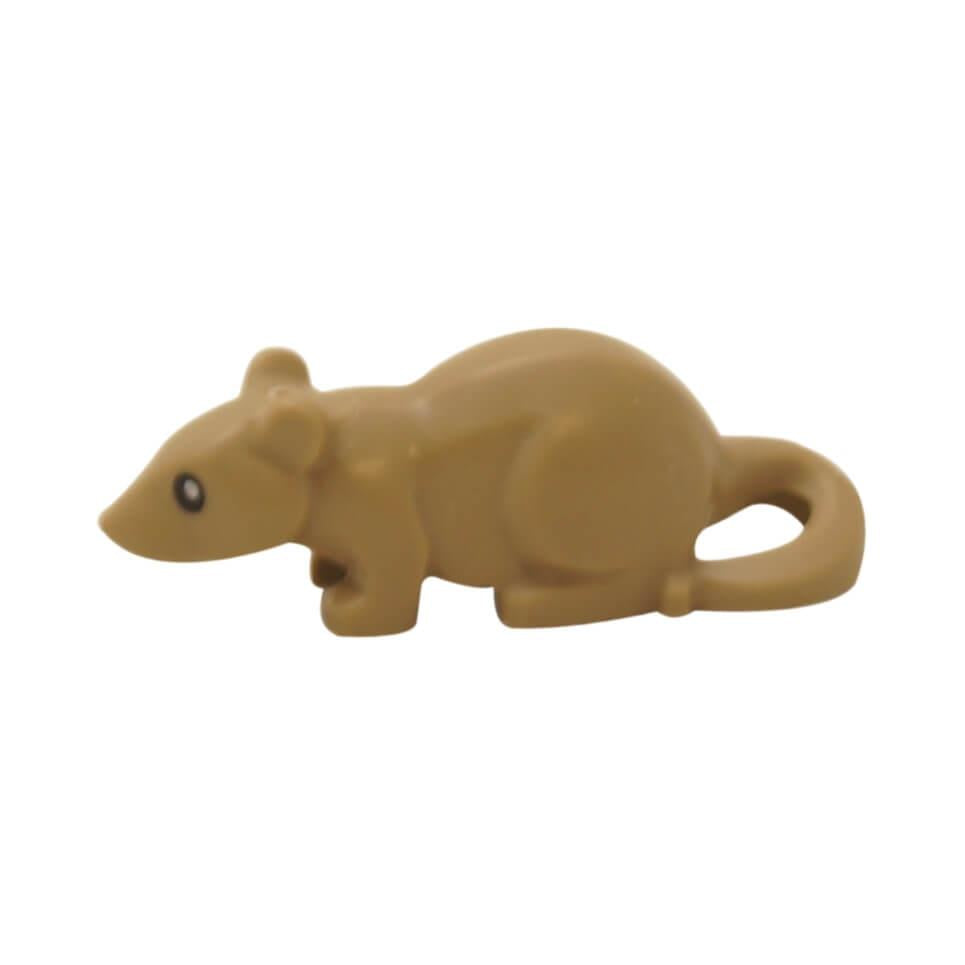 pieza de animal pequeño LEGO ratón 36756pb01 con ojos negros y pupilas blancas para construcciones de ciudad y mascotas - vista lateral