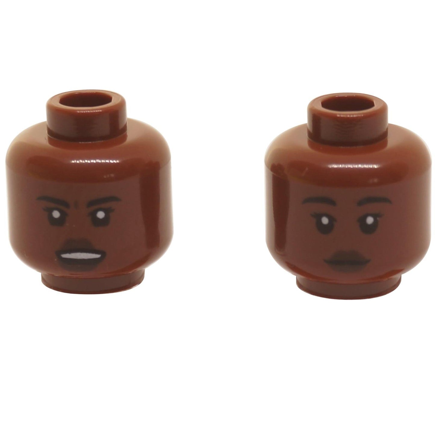 LEGO Marrone Rossastro Testa Femminile 3626pb2593 faccia doppia con labbra marroni scure ed espressione arrabbiata