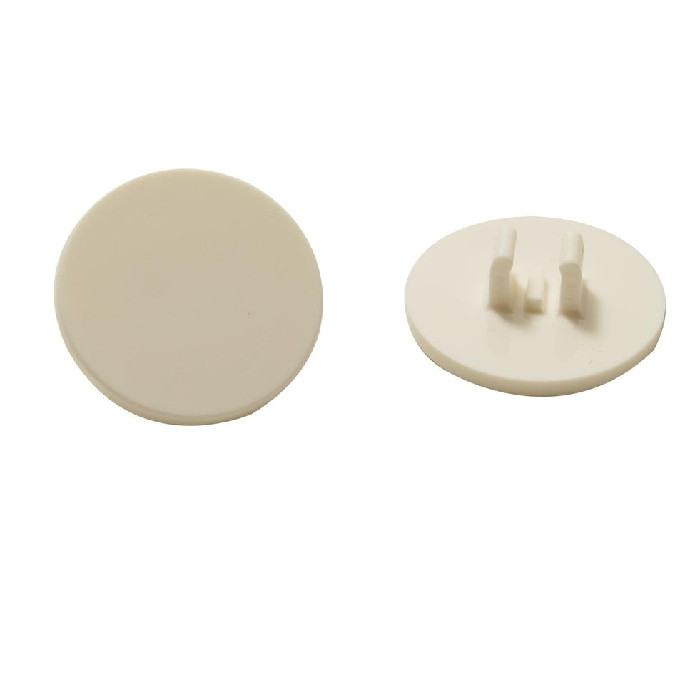 LEGO® Wegbord 2x2 Rond met Clip onderdeel (30261) in een witte kleur, waarbij de vorm en de clip-on bevestiging worden benadrukt.
