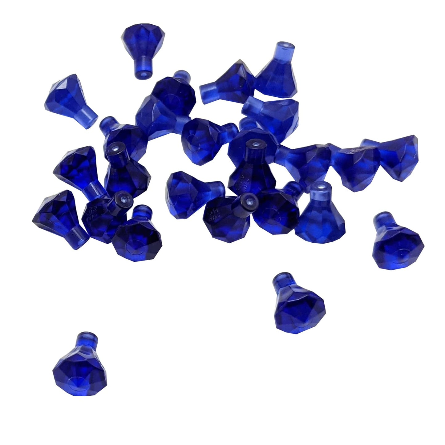 Pieza de joya Rock 1×1 de color púrpura transparente LEGO® con diseño de corte de 24 facetas, utilizada para gemas, cristales y elementos decorativos en construcciones.
