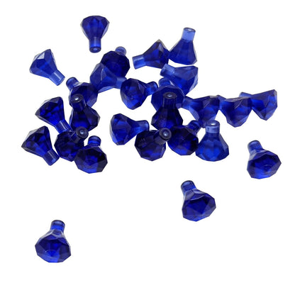 Pieza de joya Rock 1×1 de color púrpura transparente LEGO® con diseño de corte de 24 facetas, utilizada para gemas, cristales y elementos decorativos en construcciones.
