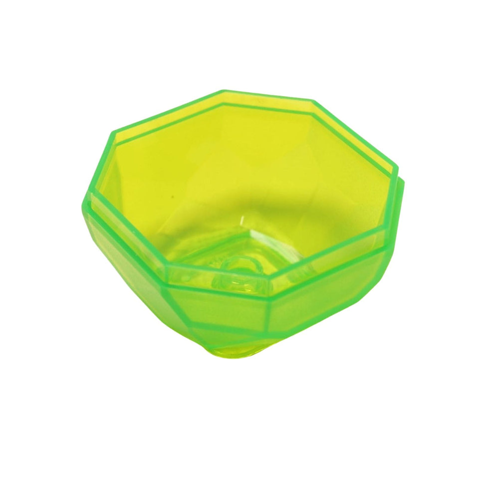 LEGO® rock boulder 4 x 4 octagonal element with bottom opening, used for terrain, caves, or landscaping builds, trans-bright green color
