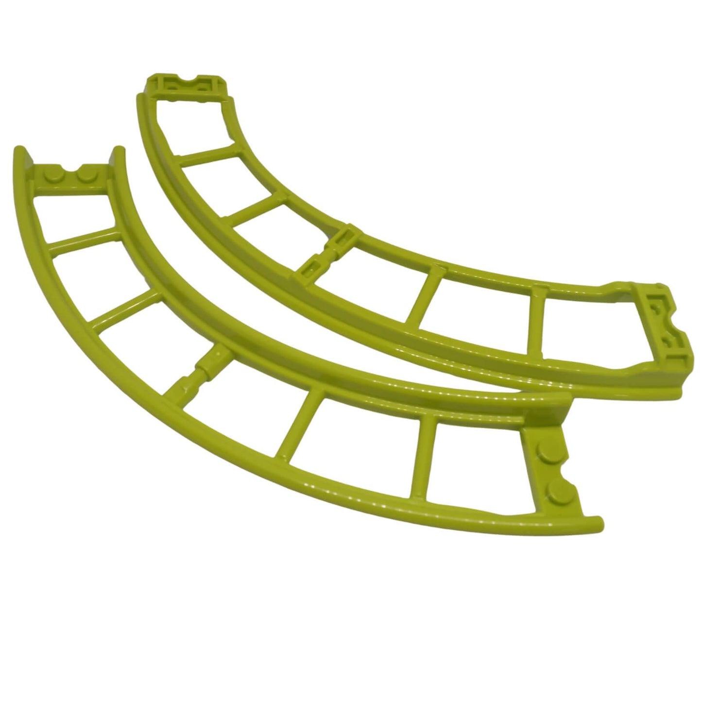 LEGO Roller Coaster Curve Track 90 degrees 3 bricks elevation part 80566 lime