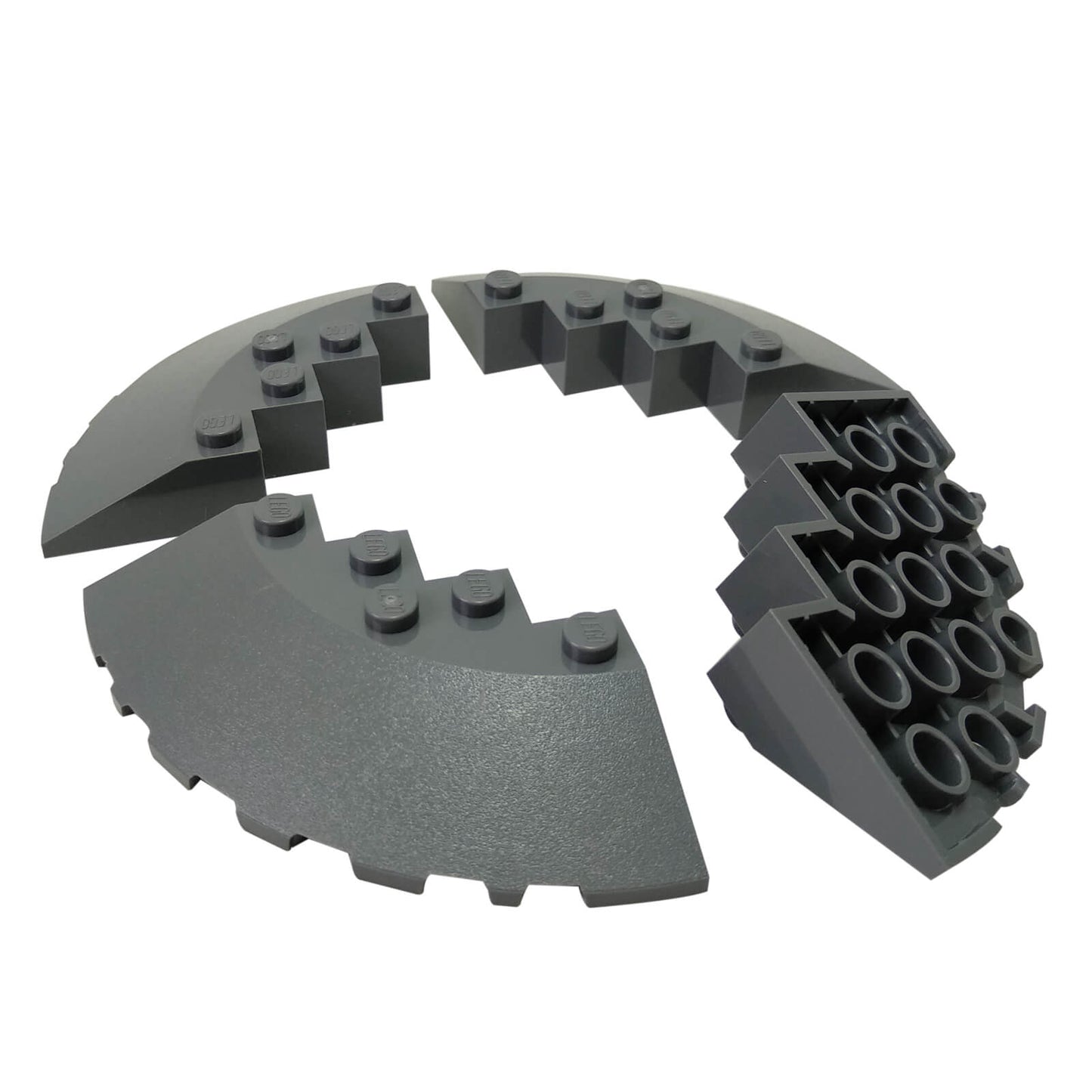 LEGO® Round Corner Brick 6 x 6 with Slope 33 Edge, Facet Cutout (95188) Dark Bluish Gray