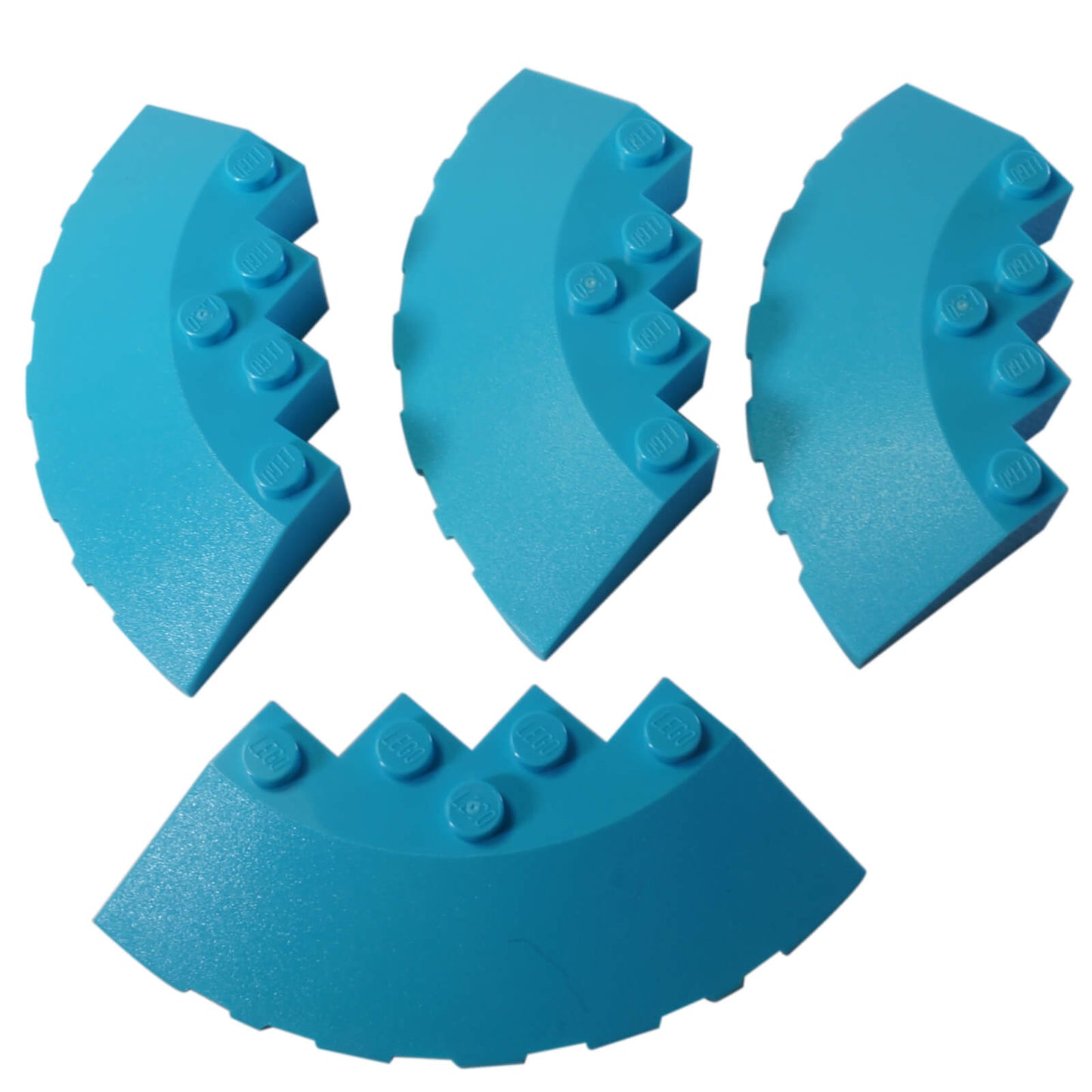 LEGO® Round Corner Brick 6 x 6 with Slope 33 Edge, Facet Cutout (95188) Medium Azure