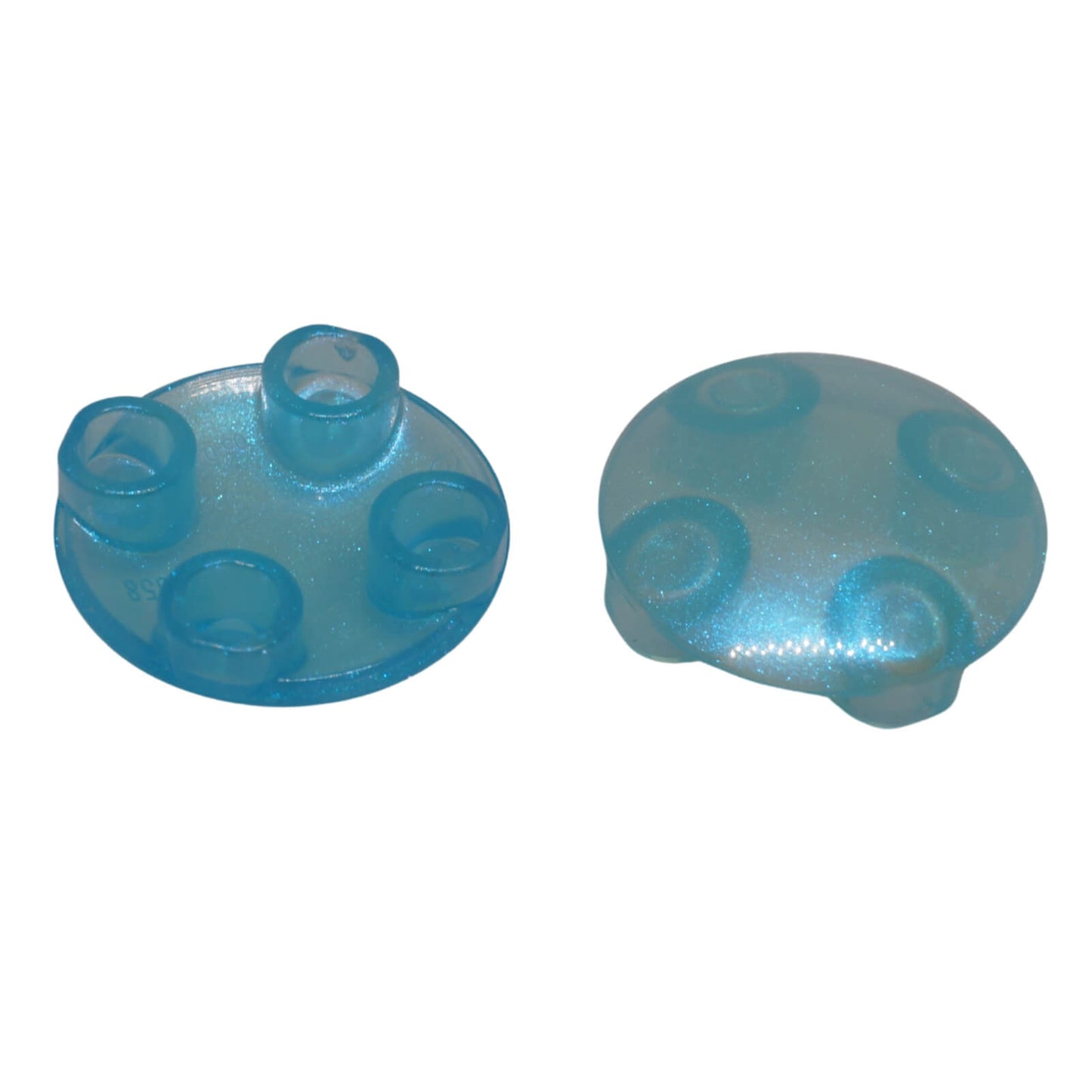 LEGO round plate 2x2 boat stud rounded bottom piece 2654 satin trans-light blue