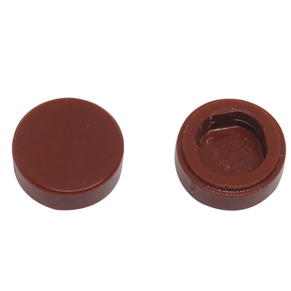 LEGO round tile 1x1 part 98138 smooth studless element, reddish brown
