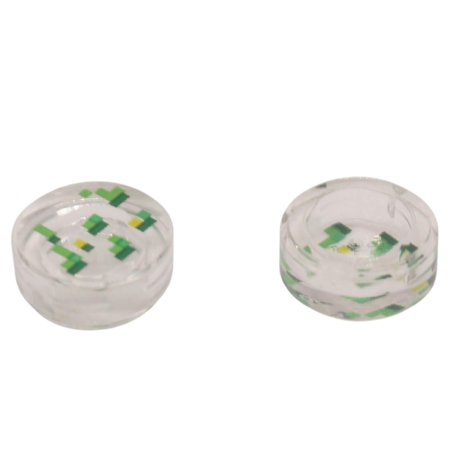 LEGO round tile 1x1 transparent printed pixel green squares Minecraft wheat seeds