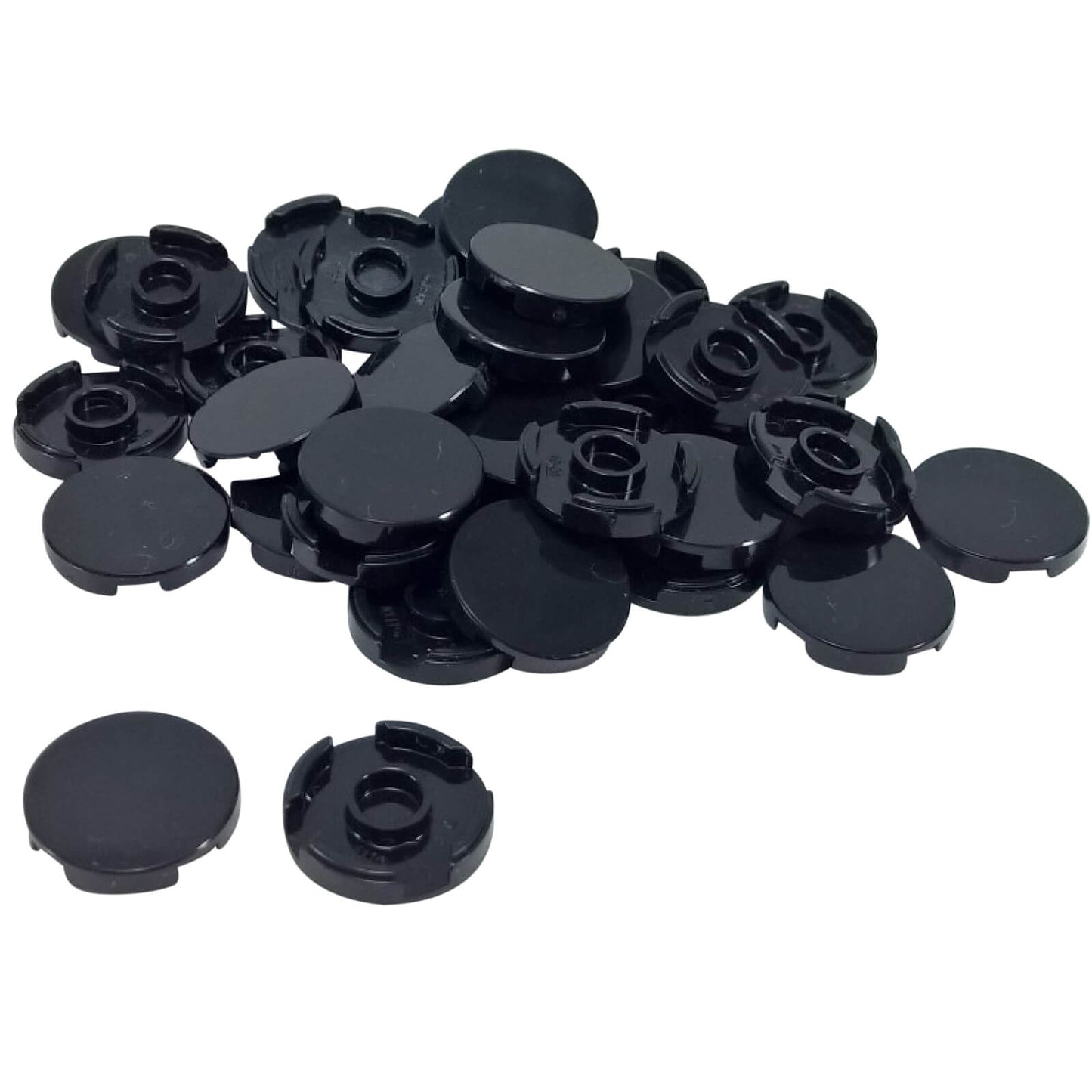 LEGO round tile 2x2 with stud holder underside part 14769, black