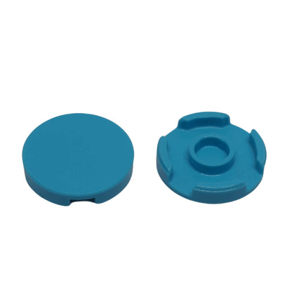 LEGO round tile 2x2 with stud holder underside part 14769, dark azure