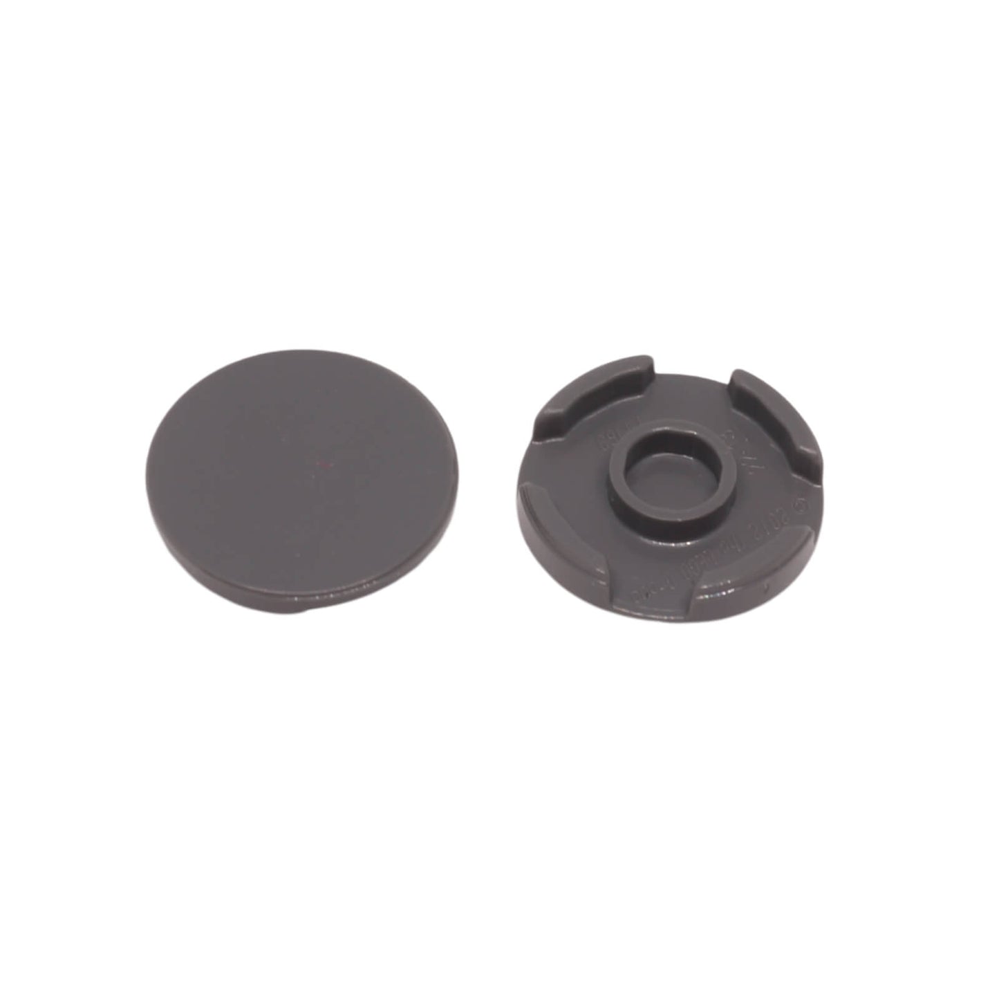 LEGO round tile 2x2 with stud holder underside part 14769, dark bluish gray