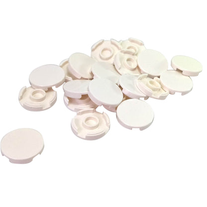 LEGO round tile 2x2 with stud holder underside part 14769, white