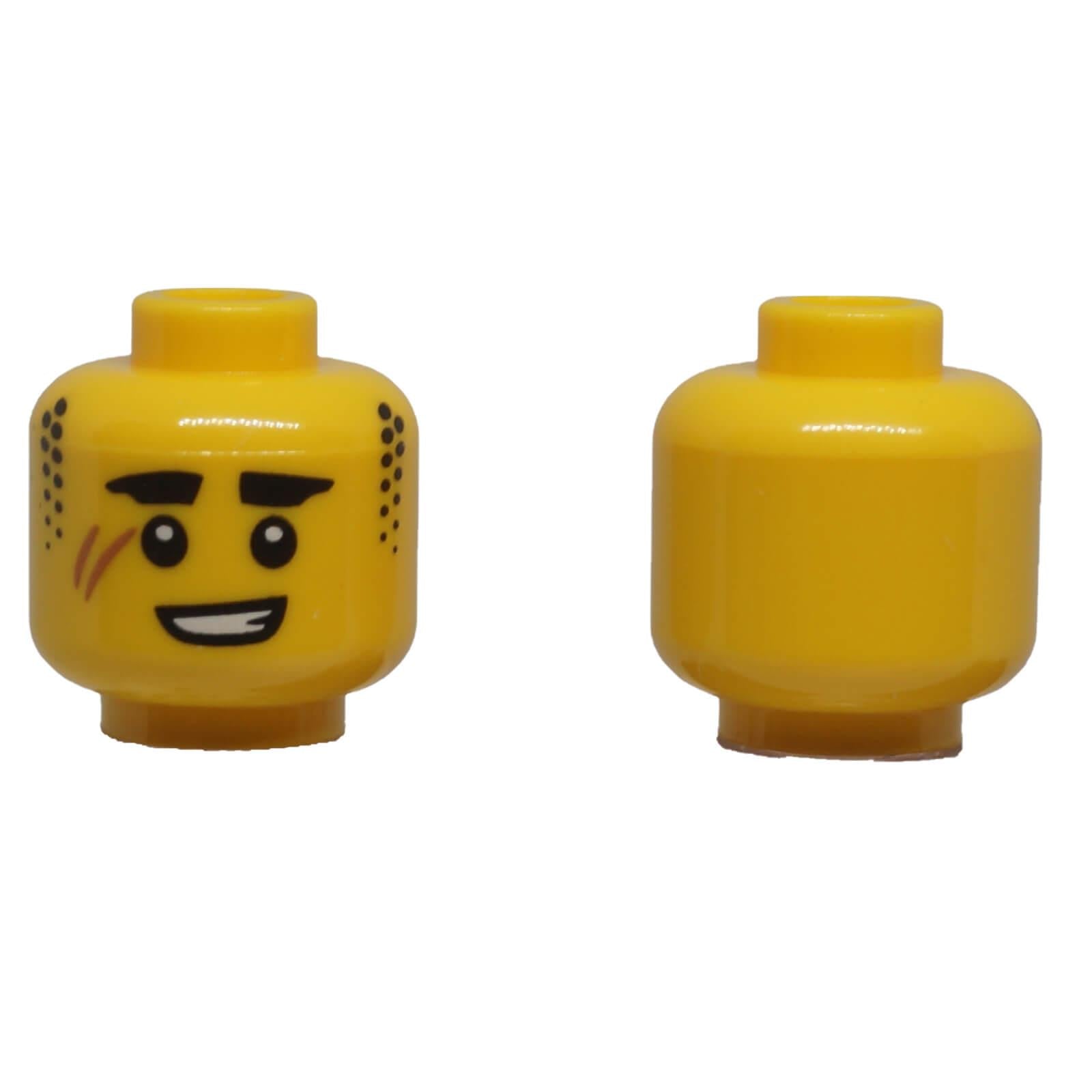 LEGO® Minifigure Head 3626pb3315 with Scar and Stubble Sideburns