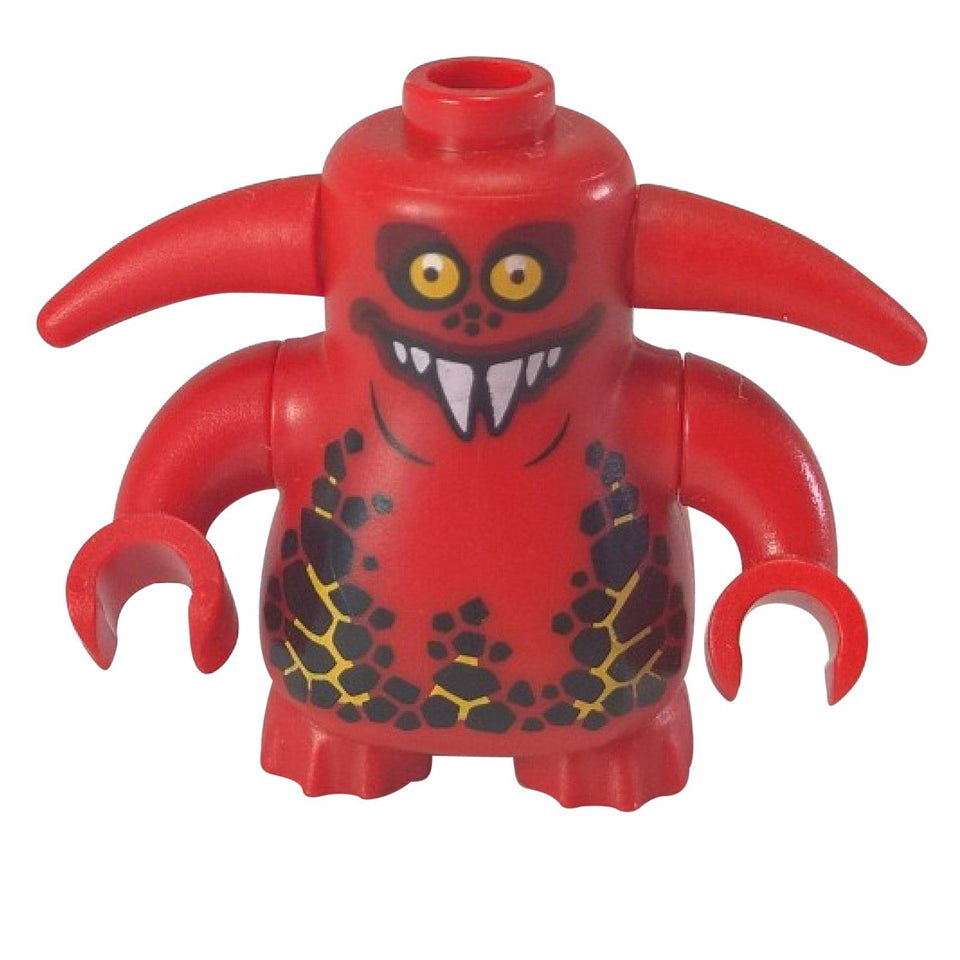 LEGO Nexo Knights Scurrier minifigure nex033 with red body, long ears, and 6-tooth print.