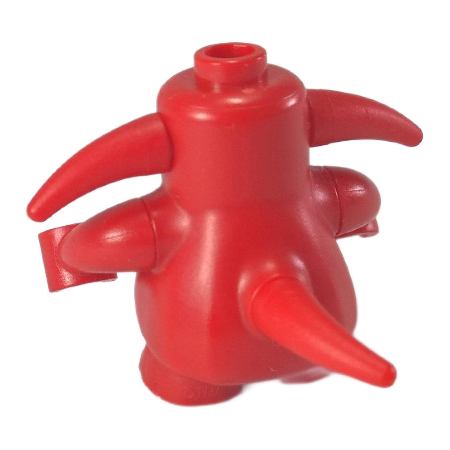 LEGO Nexo Knights Scurrier minifigure nex034 with red body, long ears, and 4-tooth print. Back view.