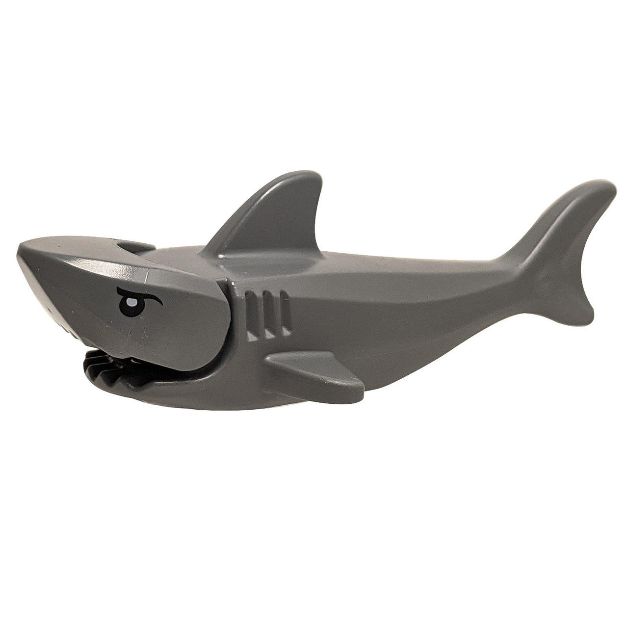 LEGO shark 14518c04pb01 dark bluish gray rounded nose debossed gills sea animal figure