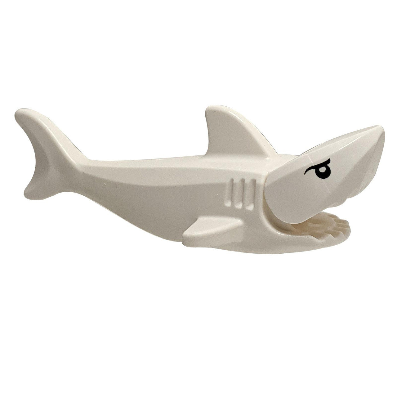LEGO shark 14518c04pb01 white rounded nose debossed gills sea animal figure