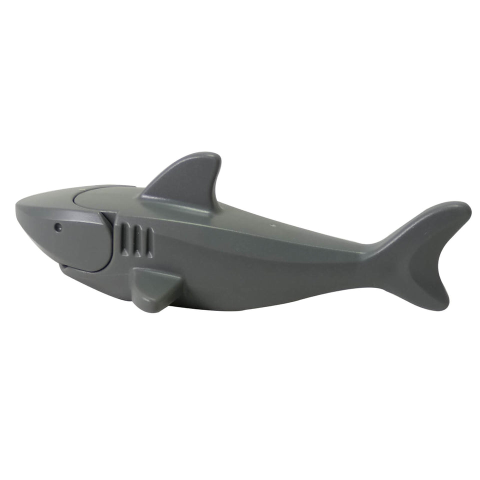LEGO shark 2547c01 dark bluish gray complete assembly pointed nose debossed eyes sea animal figure - backview