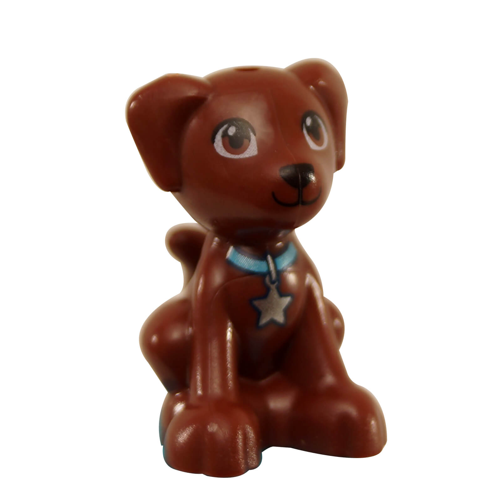 LEGO® sitting puppy dog with collar and silver star tag