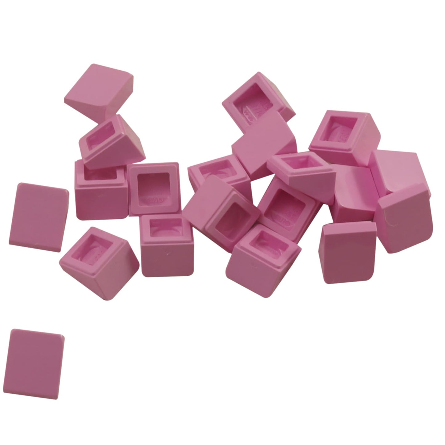 LEGO® slope 30 degree 1 x 1 x 2/3 piece, small angled surface for fine detailing and shaping, bright pink color
