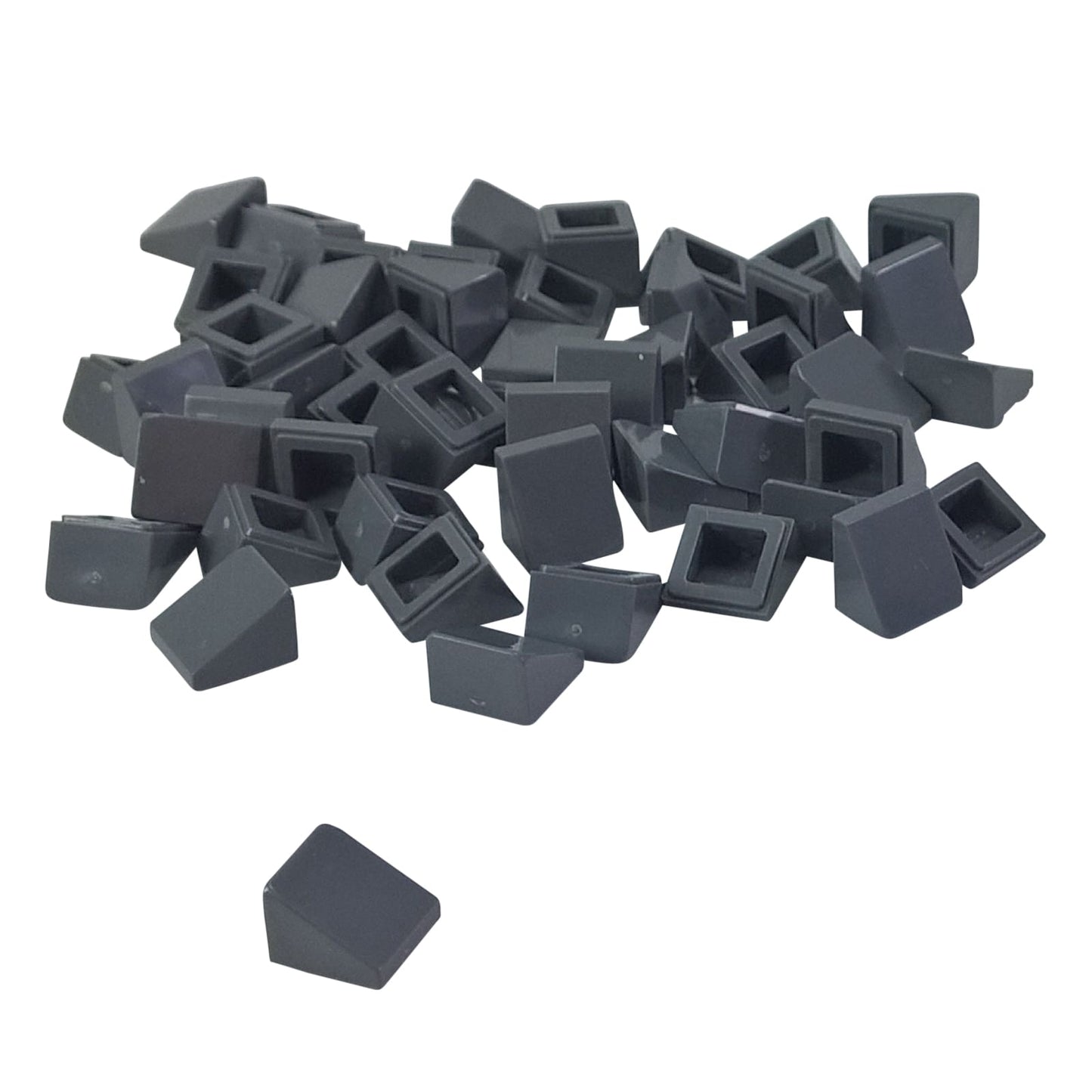 LEGO® slope 30 degree 1 x 1 x 2/3 piece, small angled surface for fine detailing and shaping, dark bluish gray color

