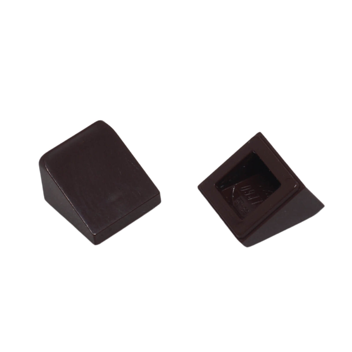 LEGO® slope 30 degree 1 x 1 x 2/3 piece, small angled surface for fine detailing and shaping, dark brown color

