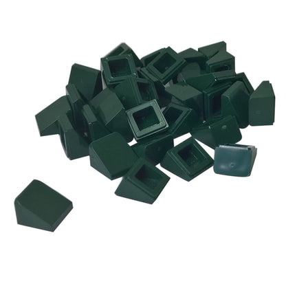LEGO® slope 30 degree 1 x 1 x 2/3 piece, small angled surface for fine detailing and shaping, dark green color
