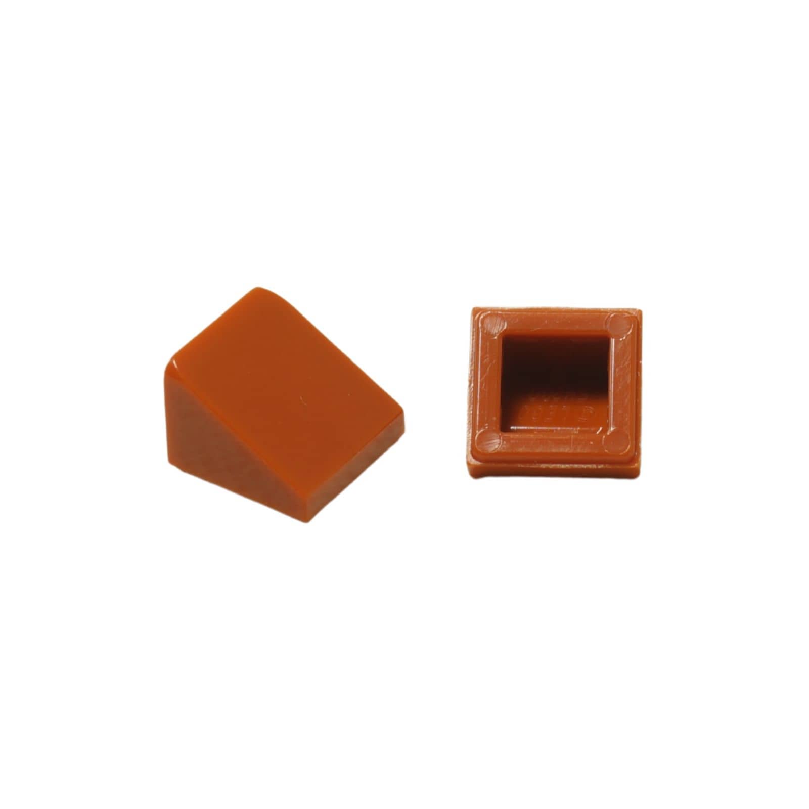 LEGO® slope 30 degree 1 x 1 x 2/3 piece, small angled surface for fine detailing and shaping, dark orange color
