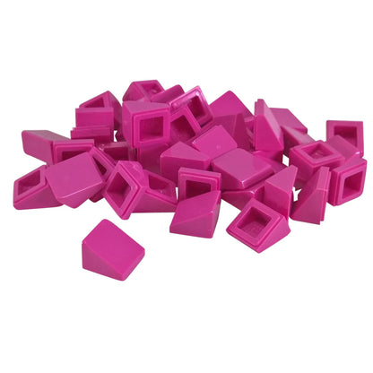 LEGO® slope 30 degree 1 x 1 x 2/3 piece, small angled surface for fine detailing and shaping, dark pink color
