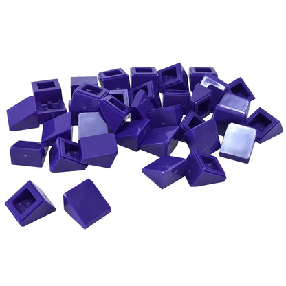 LEGO® slope 30 degree 1 x 1 x 2/3 piece, small angled surface for fine detailing and shaping, dark purple color
