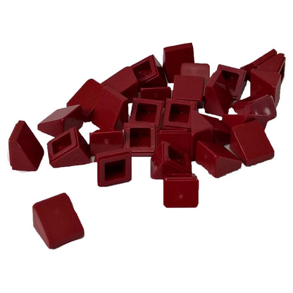 LEGO® slope 30 degree 1 x 1 x 2/3 piece, small angled surface for fine detailing and shaping, dark red color
