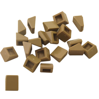 LEGO® slope 30 degree 1 x 1 x 2/3 piece, small angled surface for fine detailing and shaping, dark tan color
