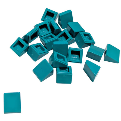 LEGO® slope 30 degree 1 x 1 x 2/3 piece, small angled surface for fine detailing and shaping, dark turquoise color
