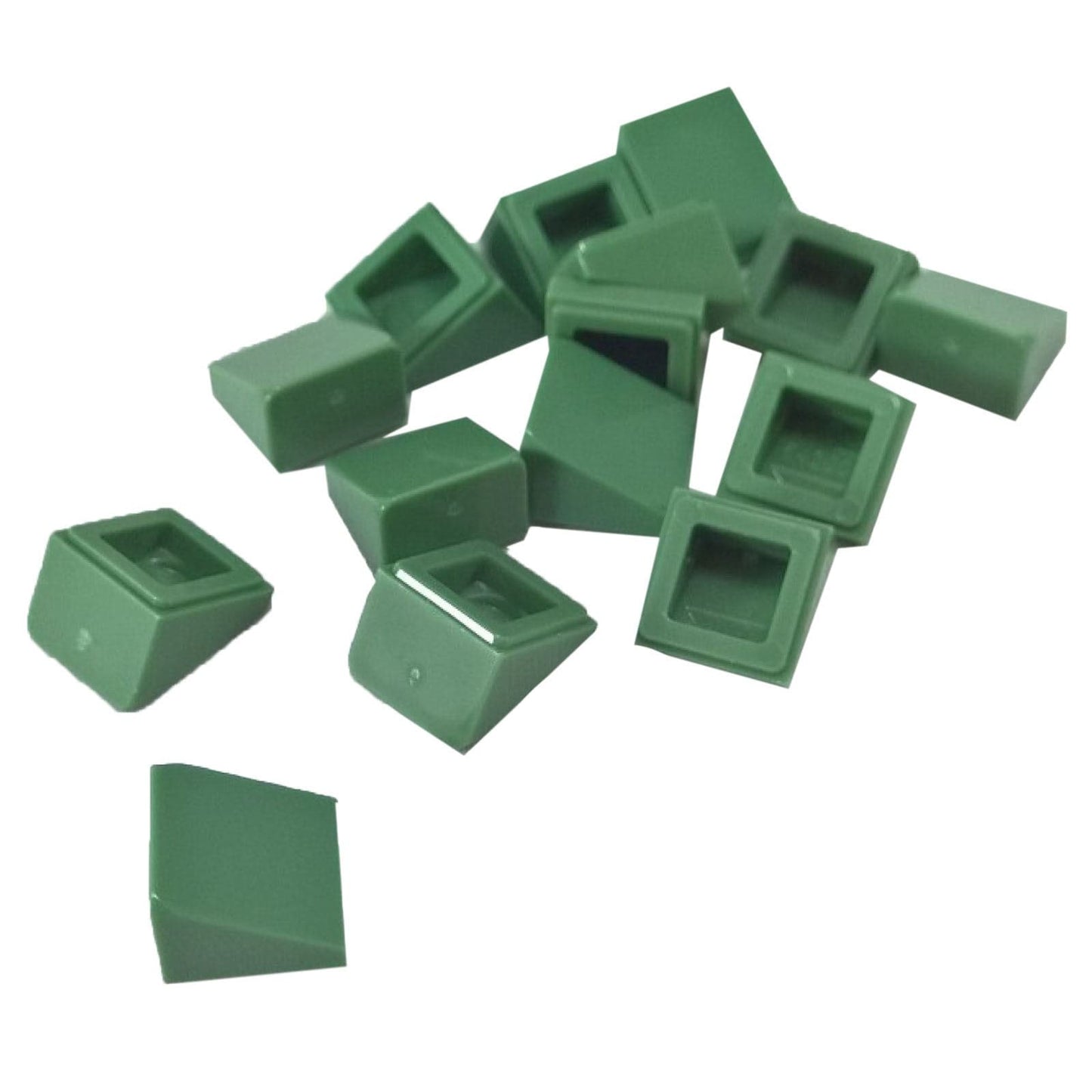 LEGO® slope 30 degree 1 x 1 x 2/3 piece, small angled surface for fine detailing and shaping, sand green color
